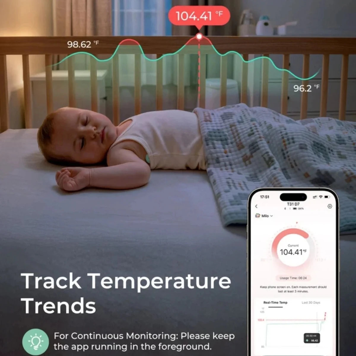 Momcozy T31 Wearable Smart Baby Digital Thermometer - ebebek