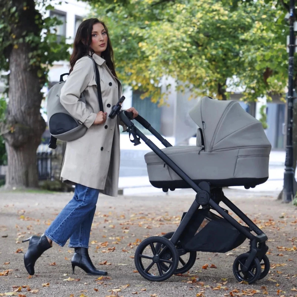 My Babiie MB450 Luxe 3-in-1 Travel System with Rotating Car Seat,Base & Toddler Seat - Mink Mink - ebebek