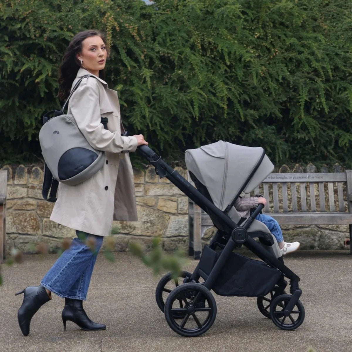 My Babiie MB450 Luxe 3-in-1 Travel System with Rotating Car Seat,Base & Toddler Seat - Mink Mink - ebebek