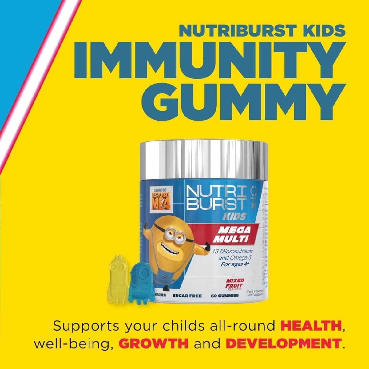 Nutriburst Minions Mega Multi Vitamins 4+ years 60 pcs - ebebek - Black Friday