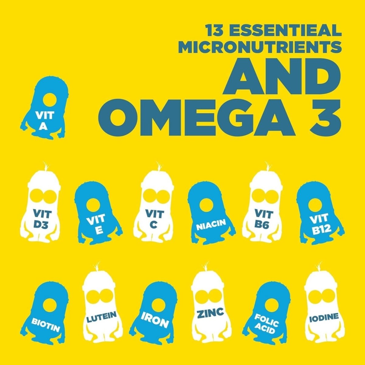 Nutriburst Minions Mega Multi Vitamins 4+ years 60 pcs - ebebek - Black Friday