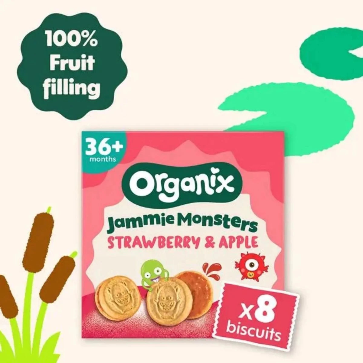 Organix Jammie Monsters 36+ months 64g (8x8g) - ebebek