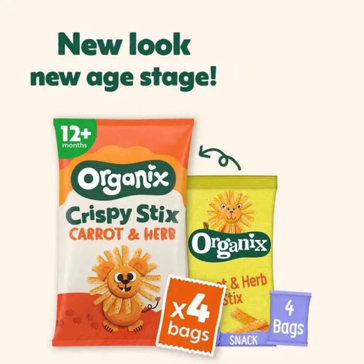 Organix Carrot & Herb Stix Puffs 12+ months 60g (4x15g) - ebebek
