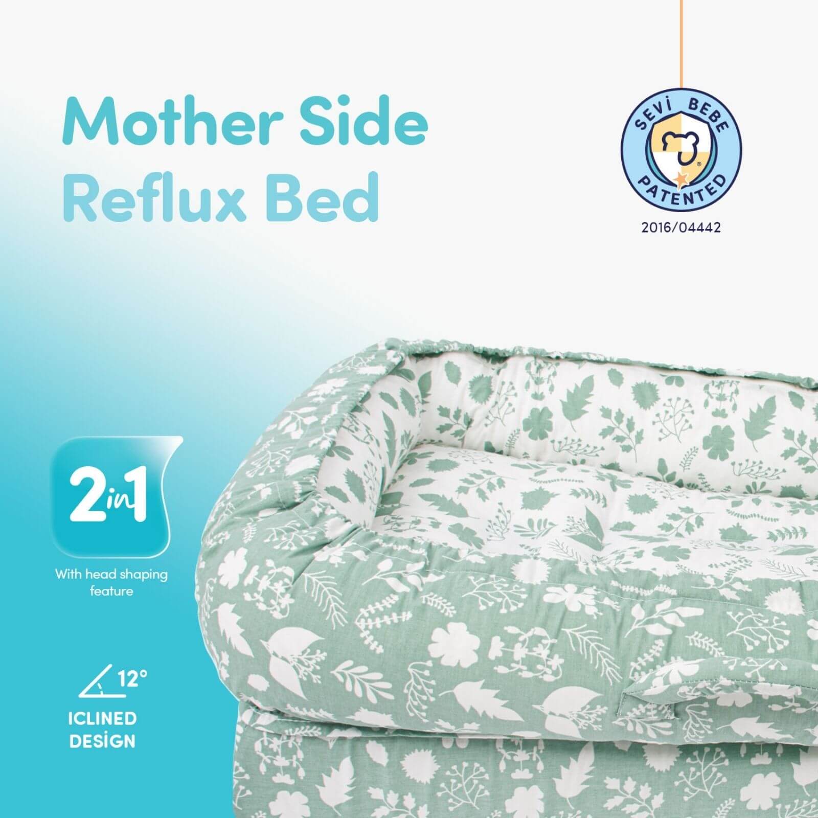 baby plus Mother Side Baby Reflux Bed - Green - ebebek - Black Friday