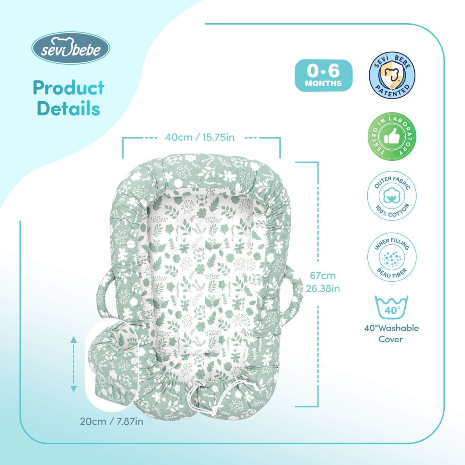 baby plus Mother Side Baby Reflux Bed - Green - ebebek - Black Friday