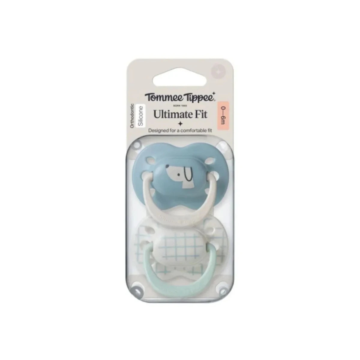 Tommee Tippee Ultra Fit Silicone Soother Boy 0-6 months Pack of 2 - ebebek