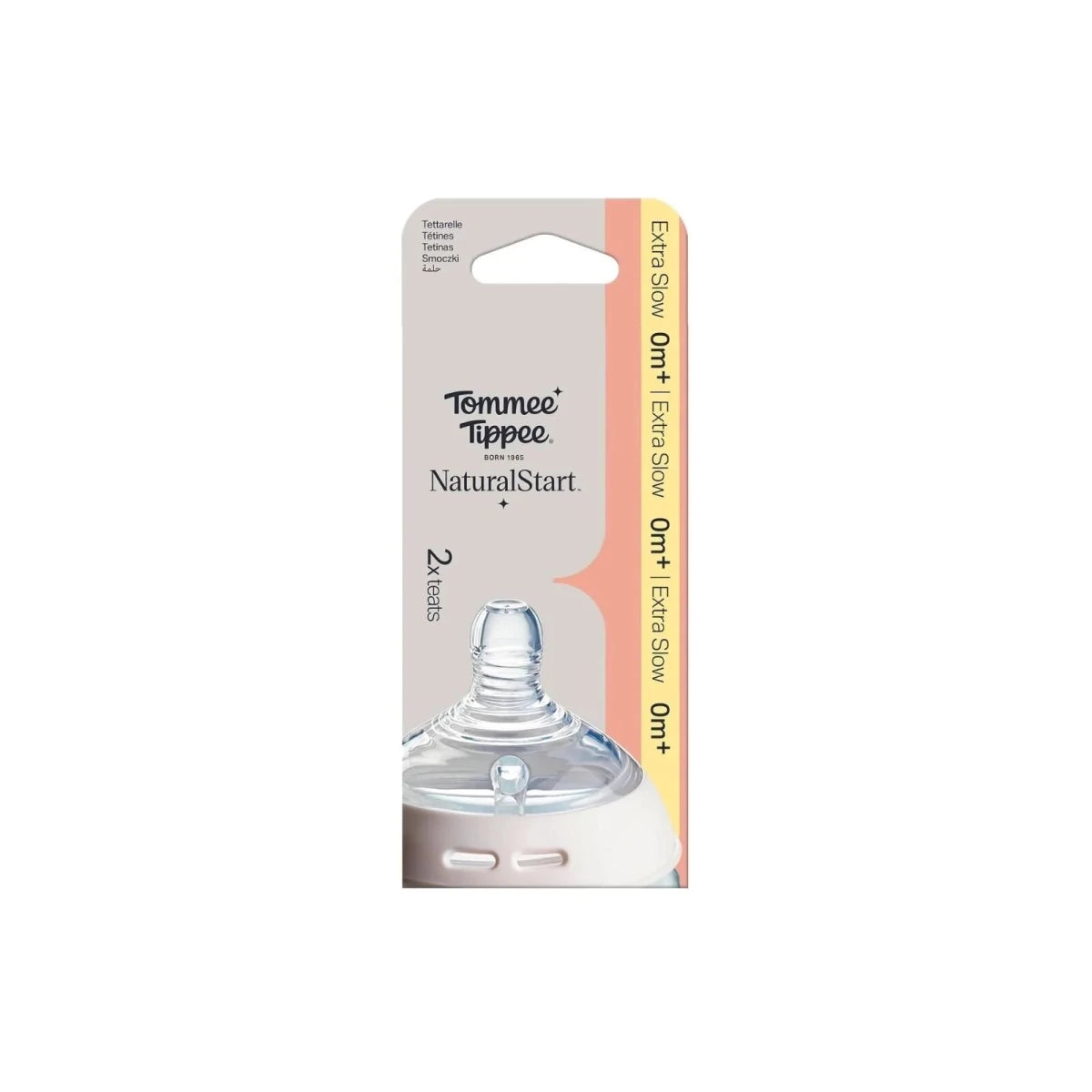 Tommee Tippee Natural Start Baby Bottle Extra Slow Flow Teats 0+ months Pack of 2 - ebebek