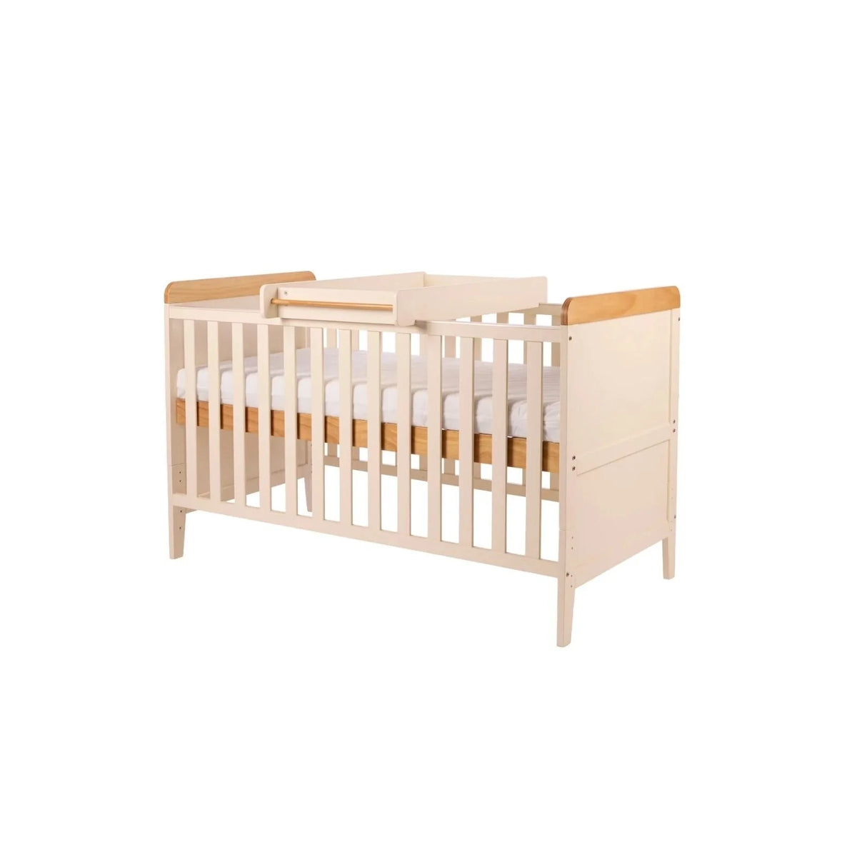 Tutti Bambini Rio Cot Bed with Cot Top Changer & Mattress - Cashmere/Honey Oak