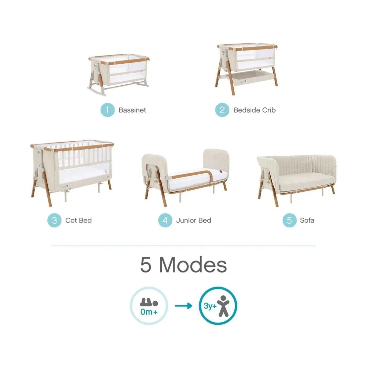 Tutti Bambini CoZee XL Complete Birth to 4+ Years Package - Scandinavian Walnut/Ecru Scandinavian Walnut/Ecru - ebebek