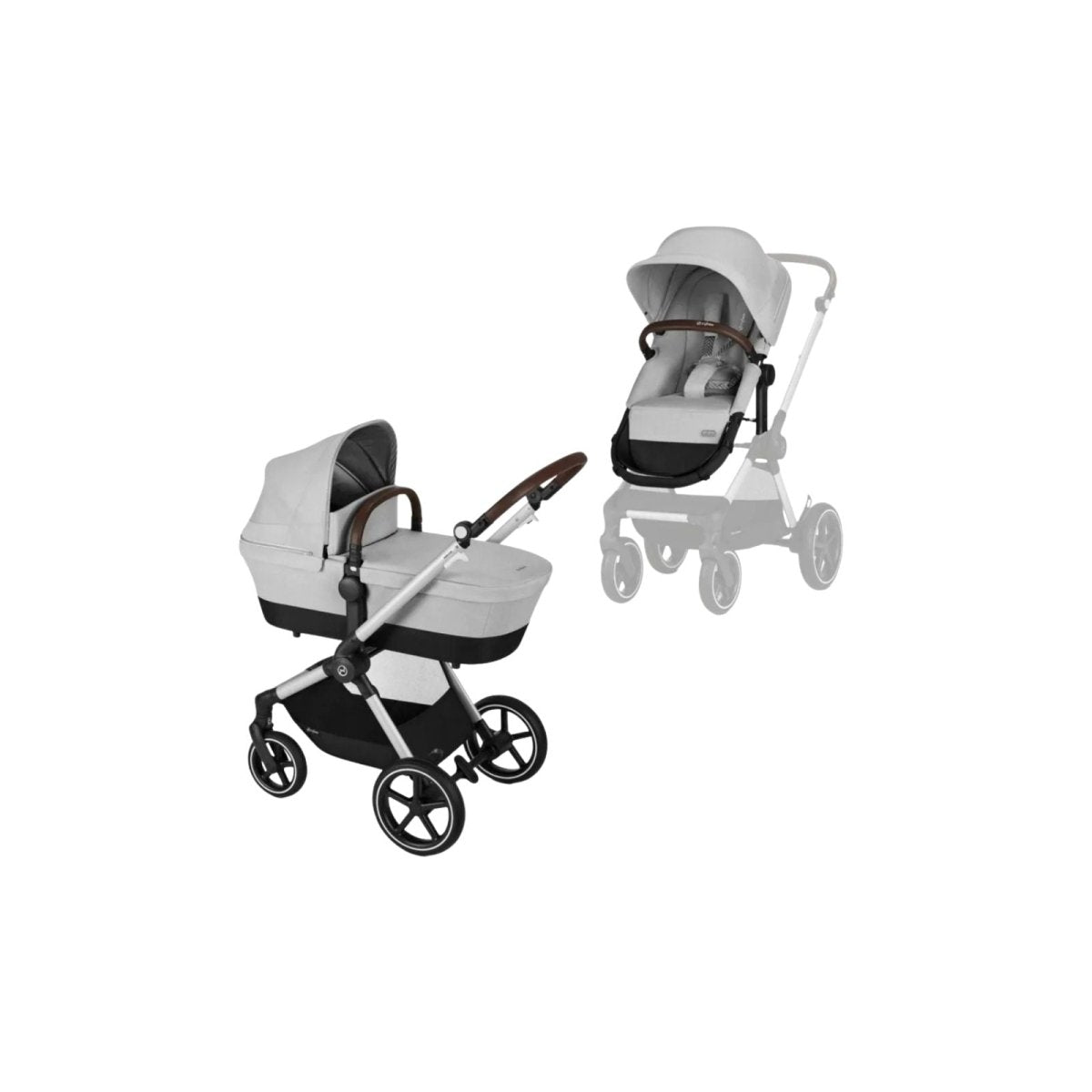 Cybex Eos Lux Silver Pushchair with Cloud G Car Seat Travel System Bundle - Lava Grey - ebebek - Christmas
