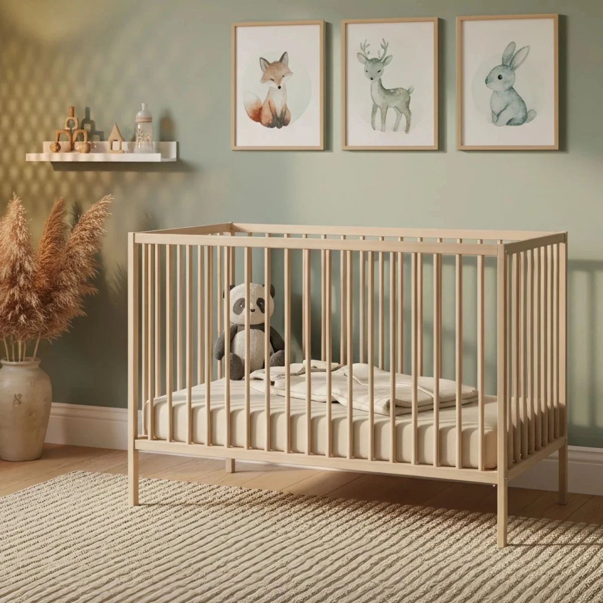 WeBaby One Wooden Cot Bed 60x120cm - Raw Beech Raw Beech - ebebek