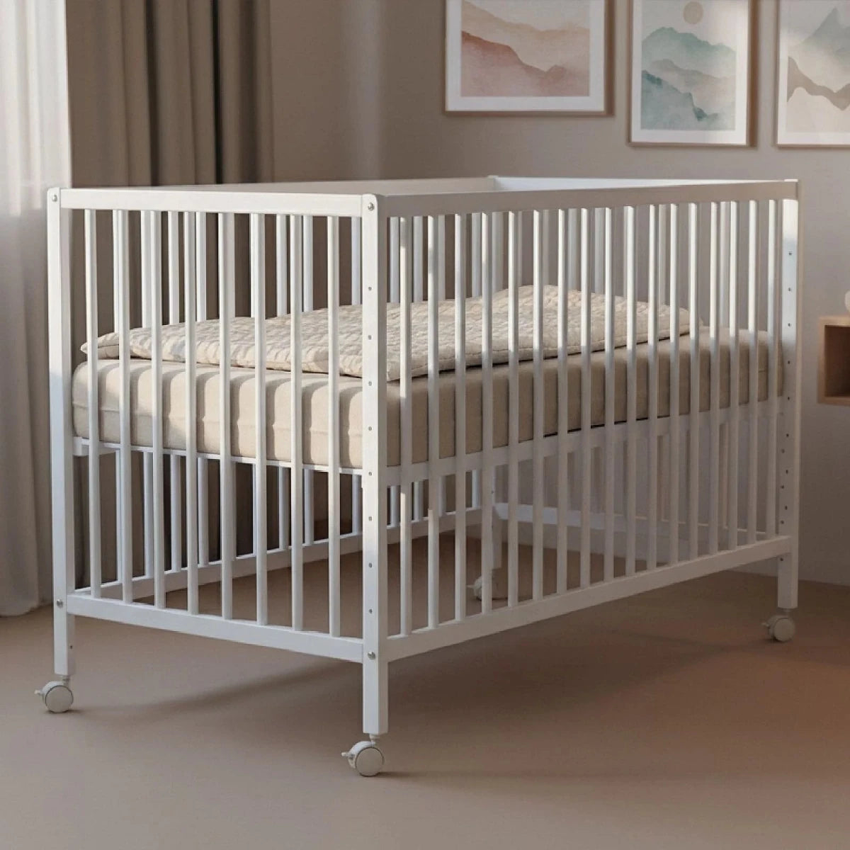WeBaby Lio Cot Bed 60x120cm - White White - ebebek