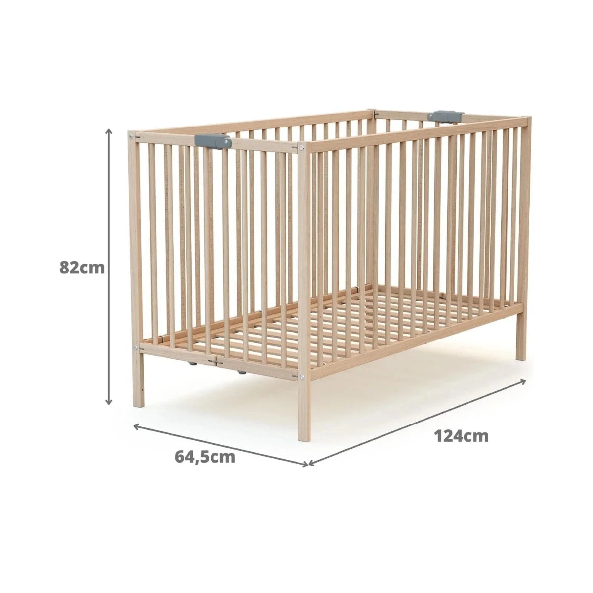 WeBaby Flex Folding Wooden Cot Bed 60x120cm - Raw Beech Raw Beech - ebebek