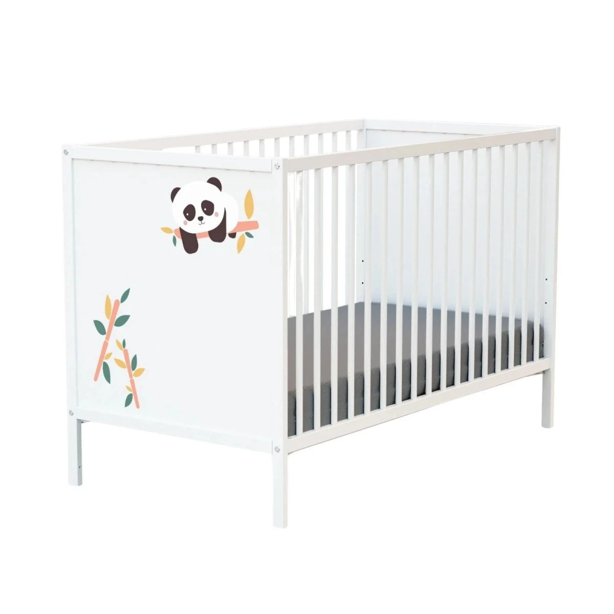 WeBaby Panda Alba Wooden Cot Bed 60x120cm - White White - ebebek
