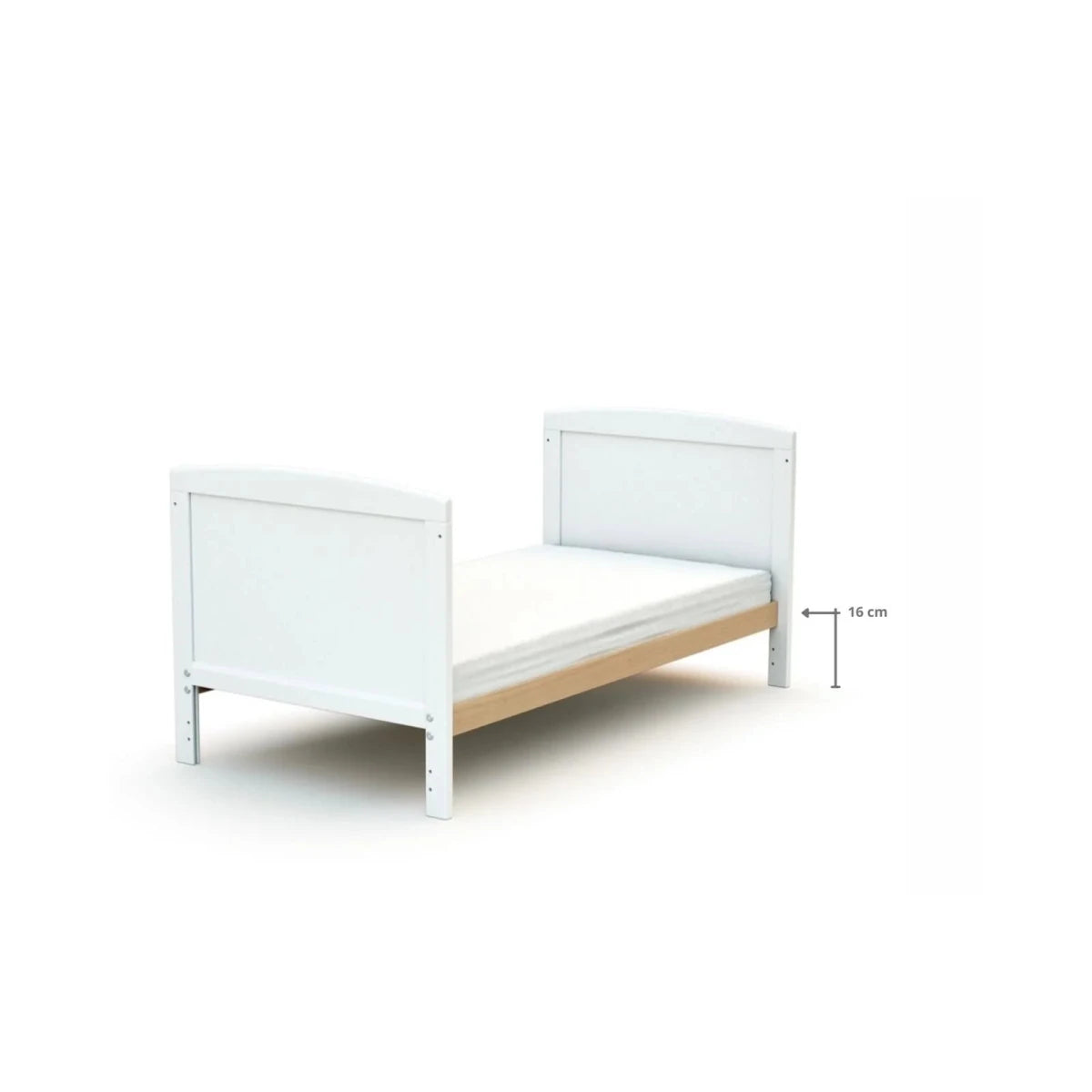 WeBaby Luna Convertible Wooden Cot Bed 60x120cm - White & Beech White & Beech - ebebek
