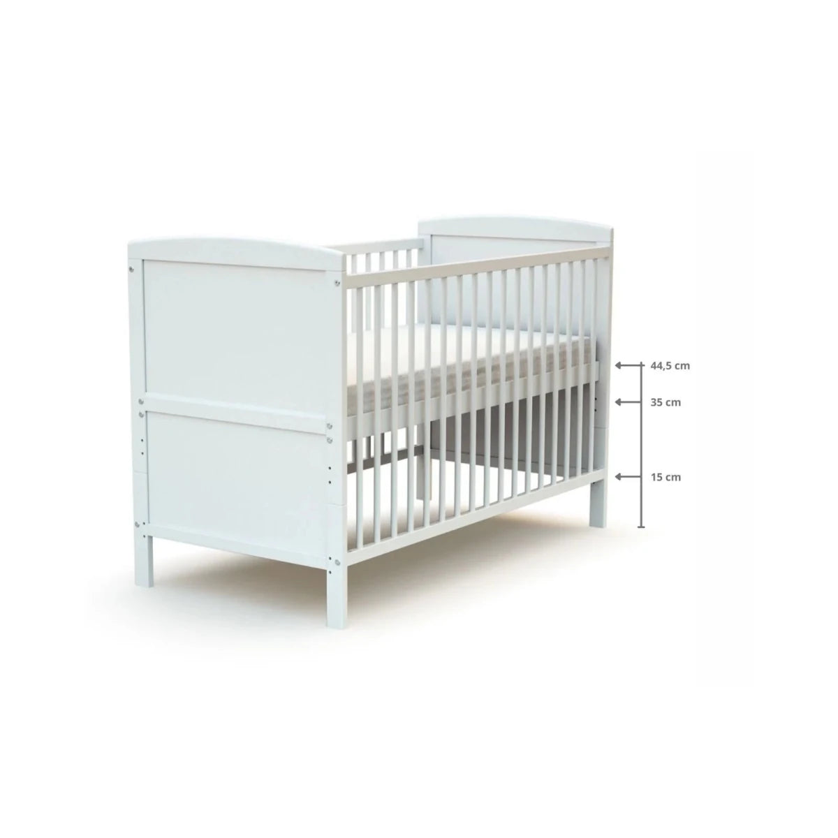 WeBaby Luna Convertible Wooden Cot Bed 60x120cm - White White - ebebek