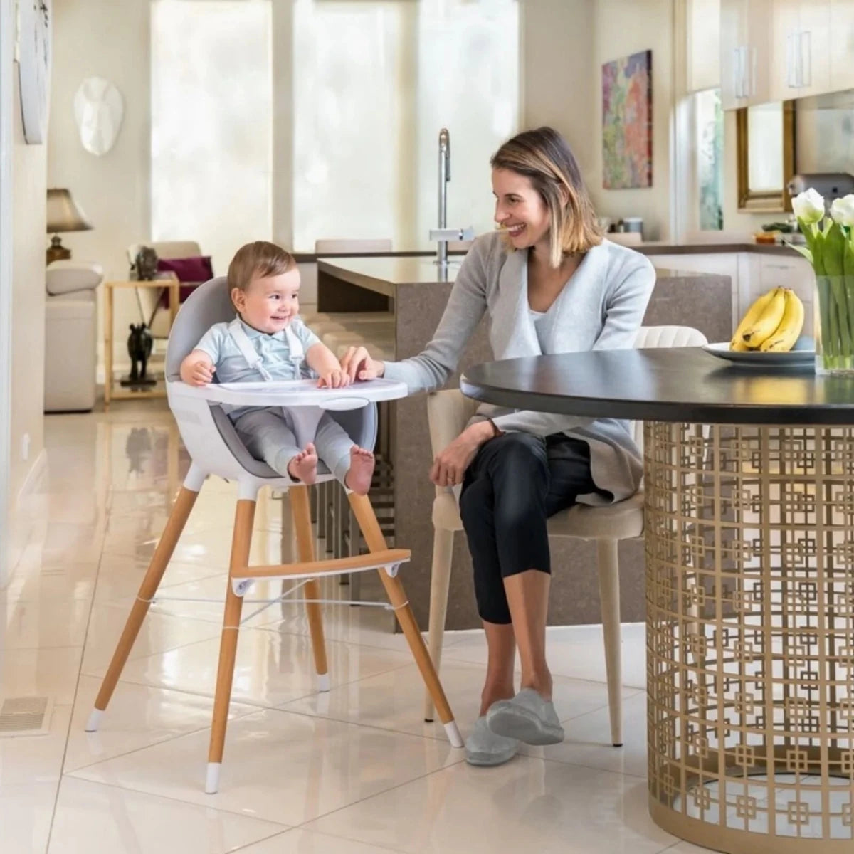 WeBaby Adjustable Highchair - White & Gray - ebebek