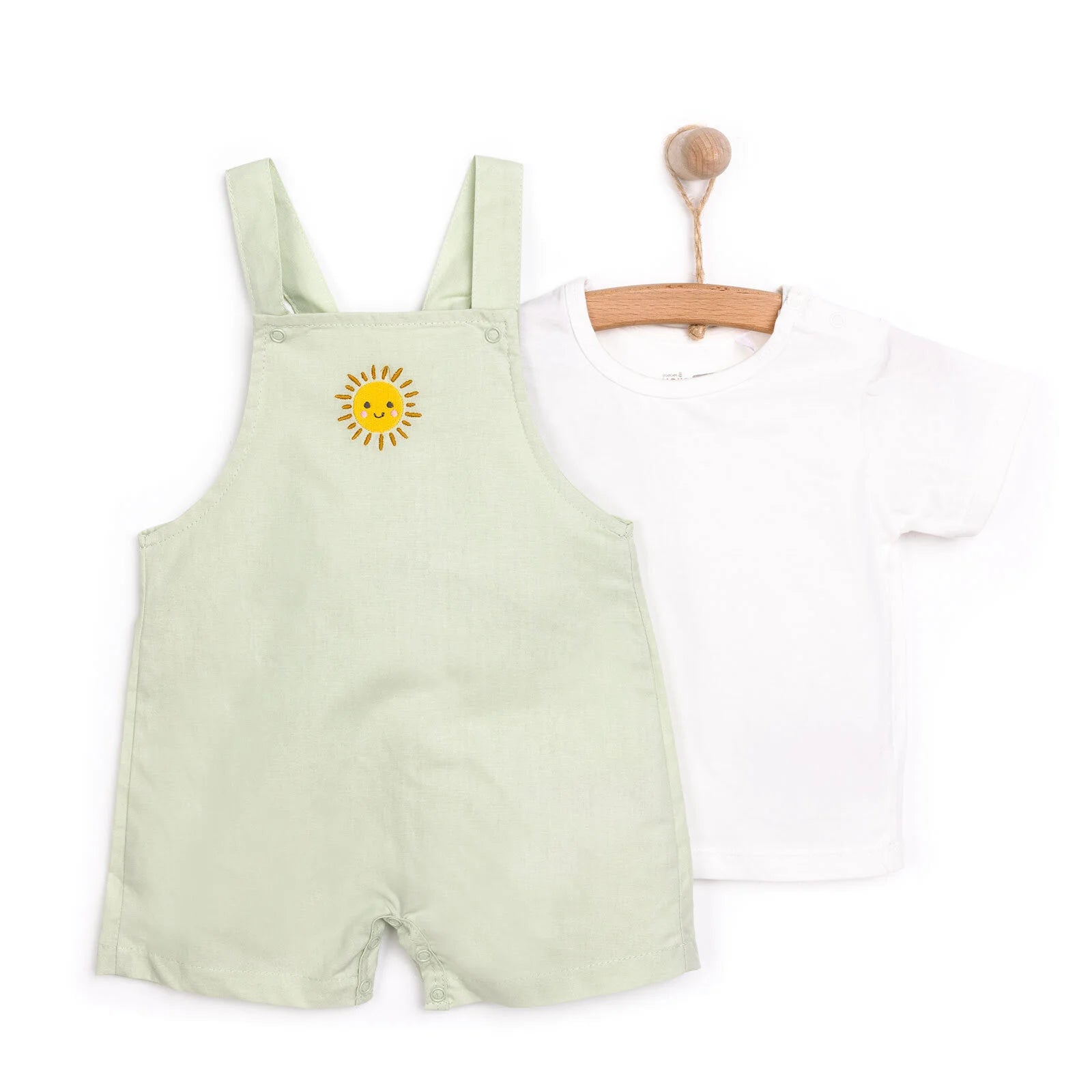 HelloBaby Girl Overall Shorts & T-shirt - Green - ebebek - Black Friday