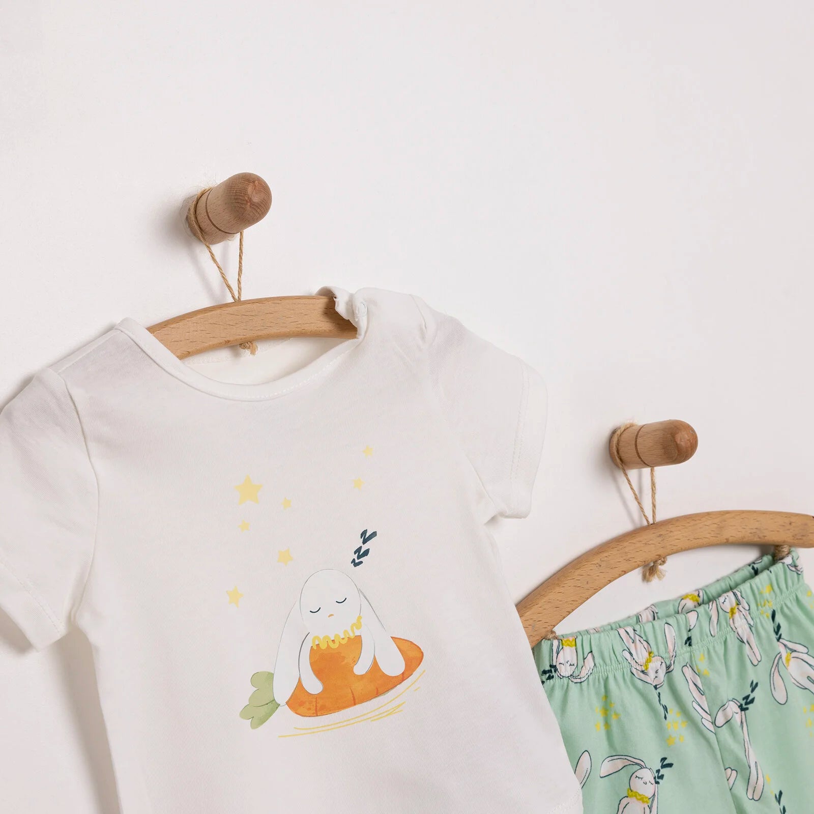 HelloBaby Baby Girl Short Sleeve Pyjamas Set - Ecru - ebebek - Black Friday