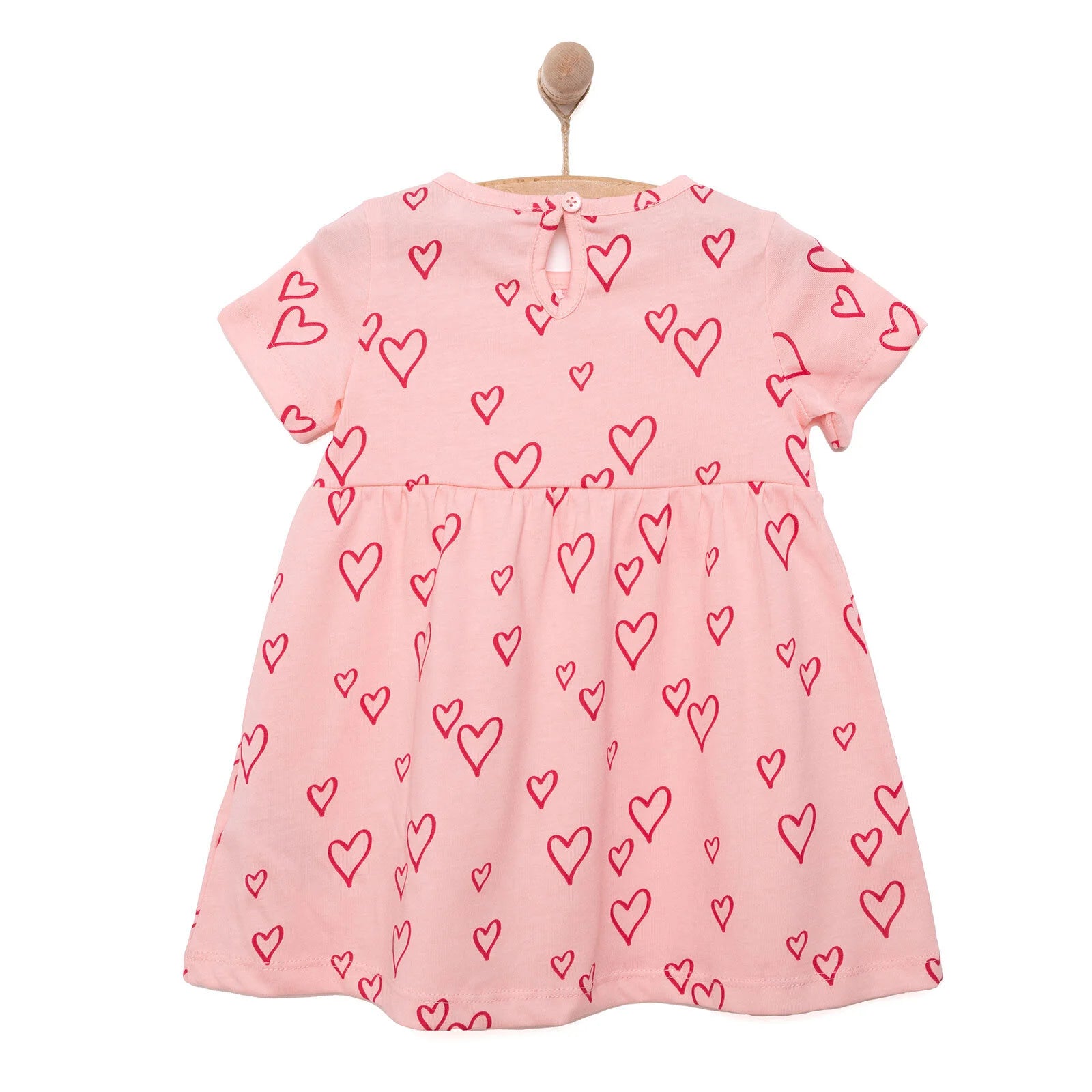 HelloBaby Basic Girl Heart Patterned Dress - Light Pink - ebebek - Black Friday