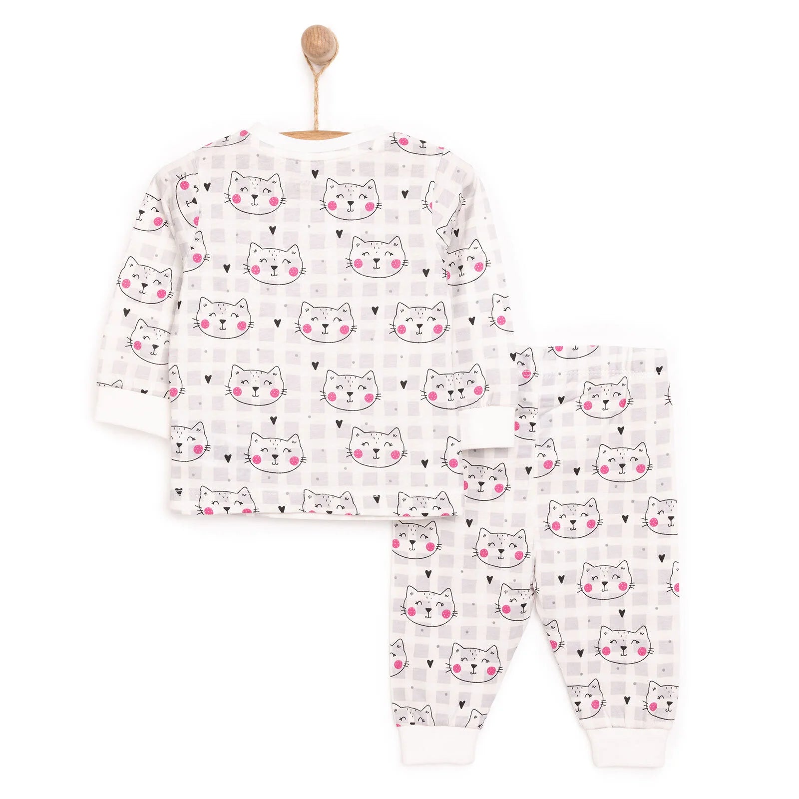HelloBaby Girl Long Sleeve Pyjamas Set - Grey - ebebek - Black Friday
