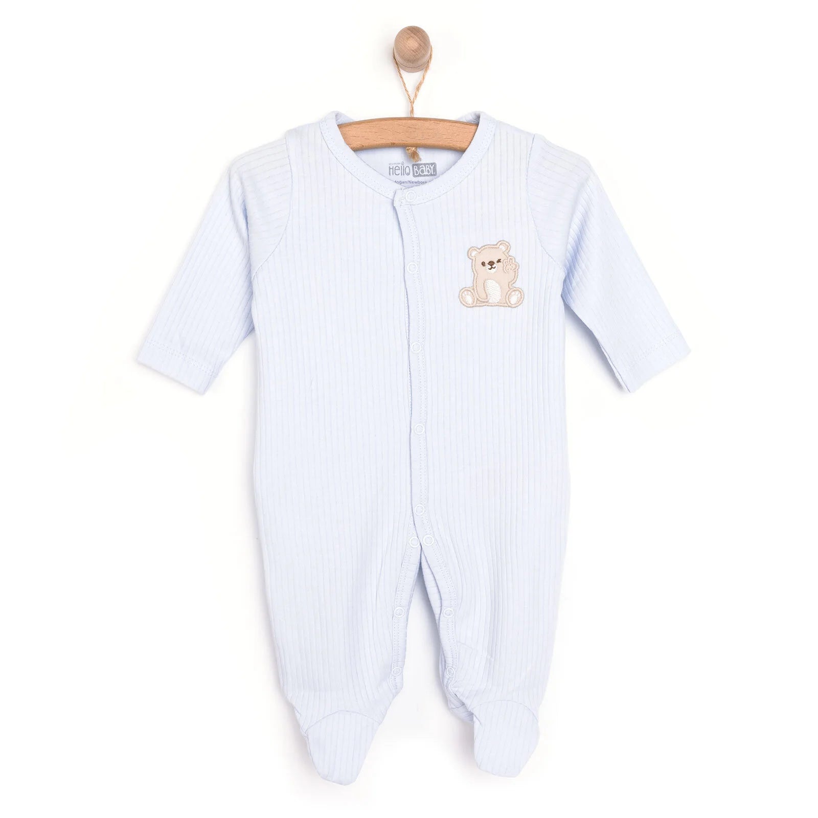 HelloBaby Newborn Boy Footed Jumpsuit - Light Blue - ebebek - Black Friday