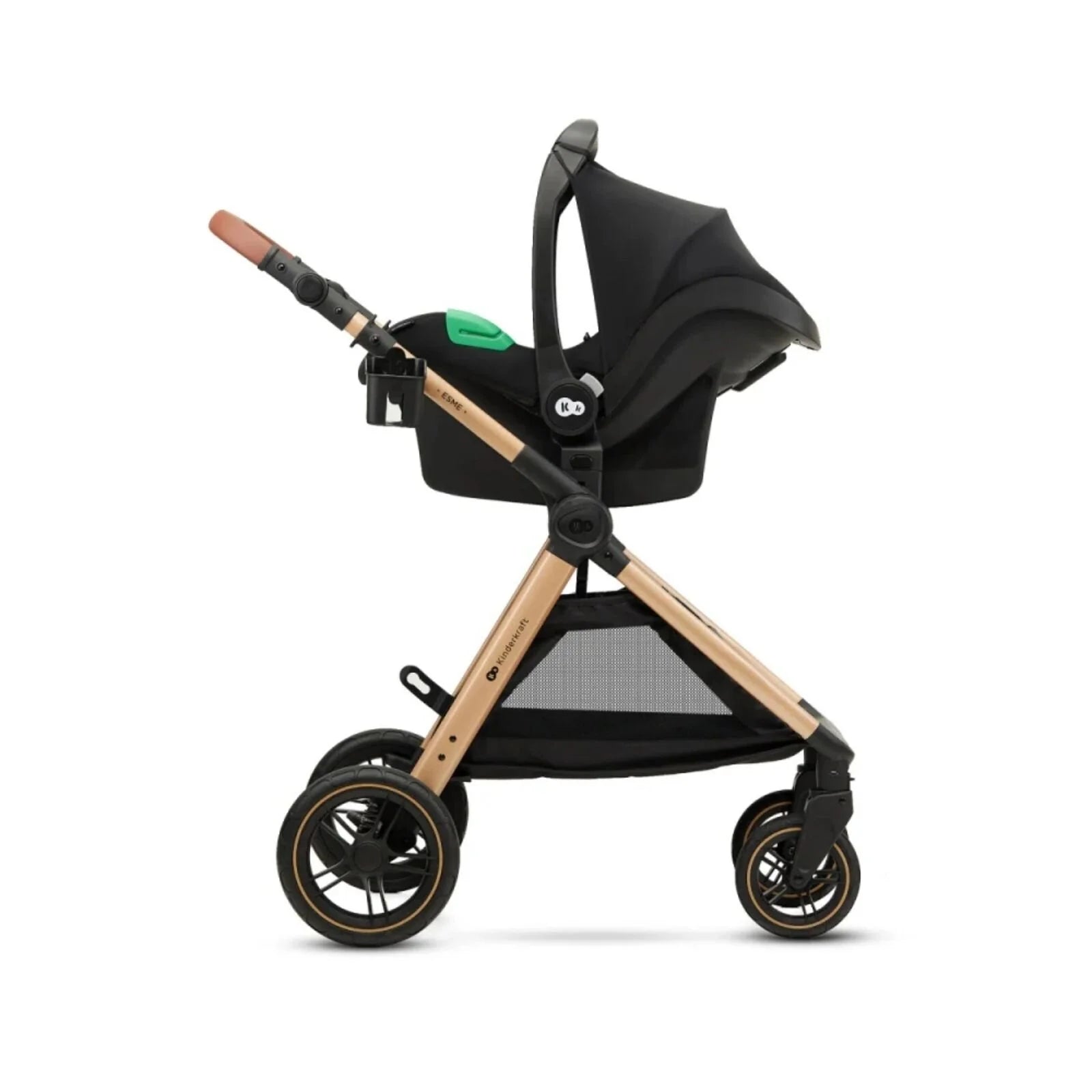 Kinderkraft Esme 3 - in - 1 Travel System with Mink Pro Car Seat - Pure Black Pure Black - ebebek - Christmas