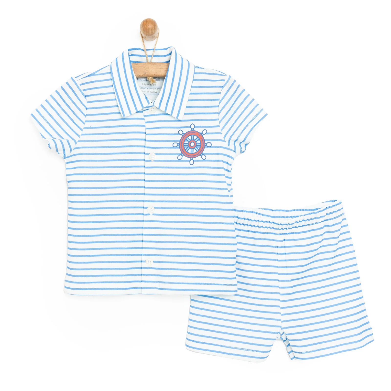 HelloBaby Baby Boy Short Sleeve Pyjamas Set - White - ebebek - Black Friday