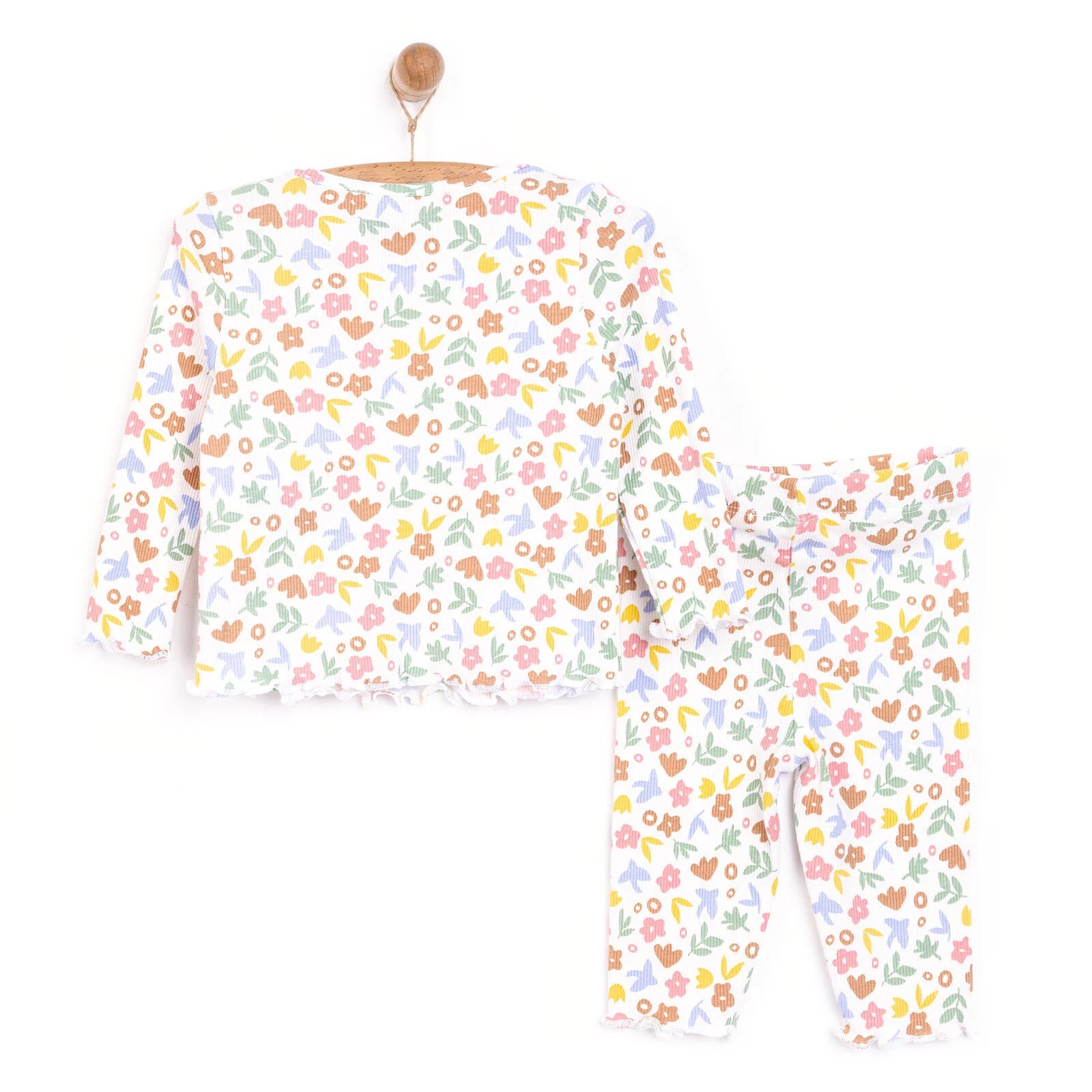 HelloBaby Girl Long Sleeve Pyjamas Set - Ecru - ebebek - Black Friday