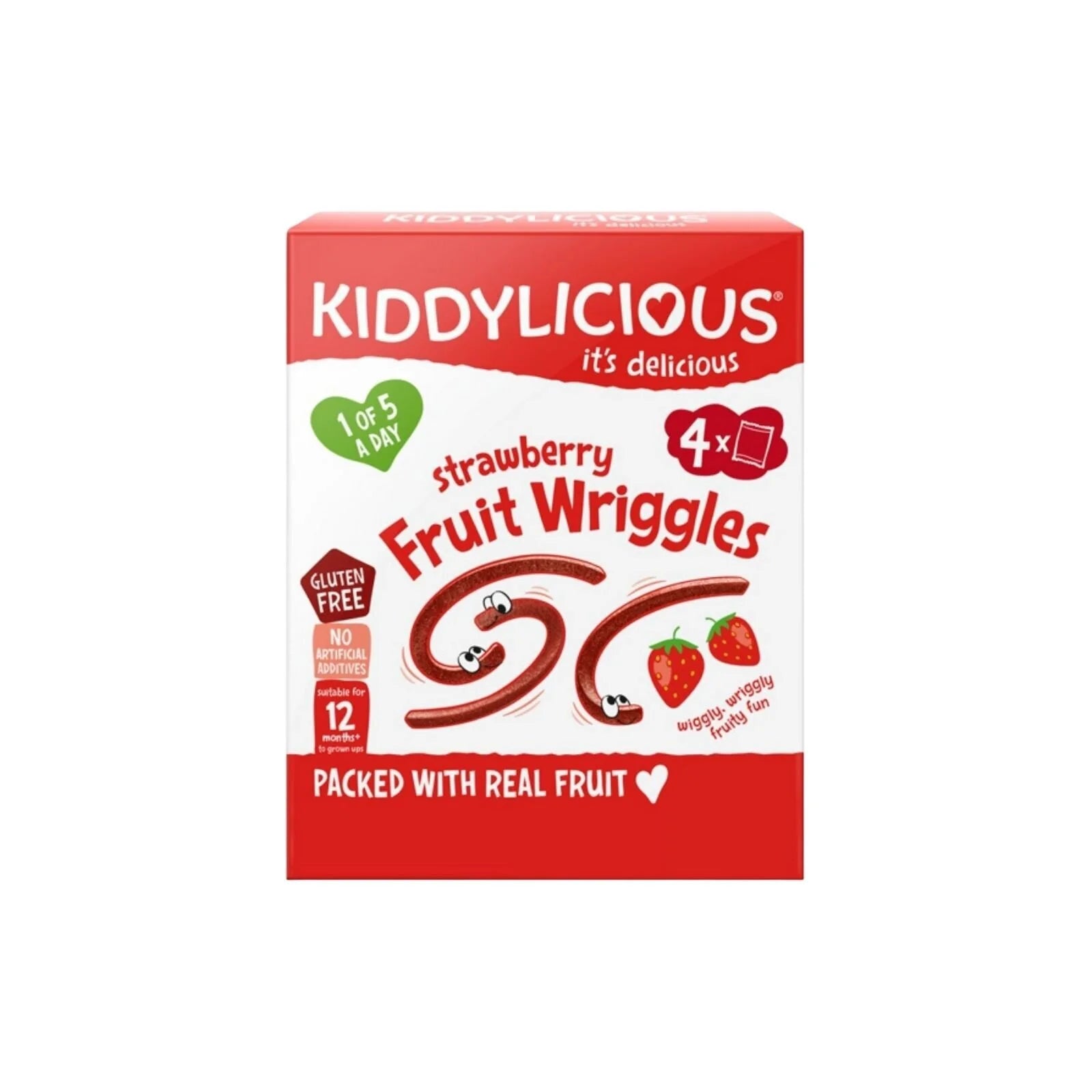 Kiddylicious Strawberry Fruit Wriggles Multi 12+ months 48g (4x12g) - ebebek - Black Friday