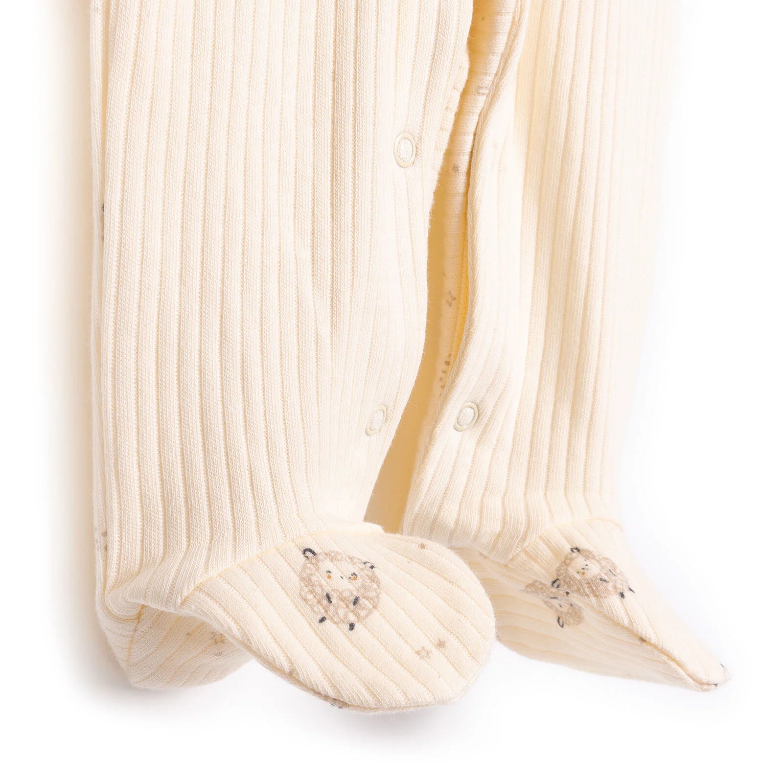 Bebetto Newborn Organic Little Lamp Footed Jumpsuit - Ecru - ebebek - Black Friday