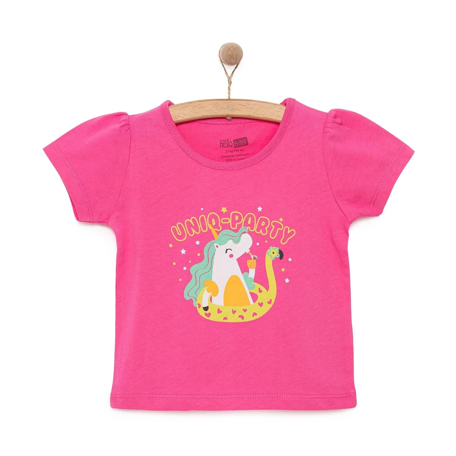 HelloBaby Basic Girl Unicorn Party Printed Tshirt - Pink - ebebek - Black Friday