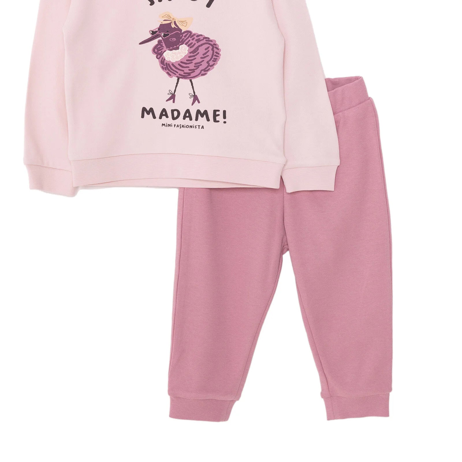 HelloBaby Basic Girl Madame Printed Jogging Set - Pink - ebebek - Black Friday