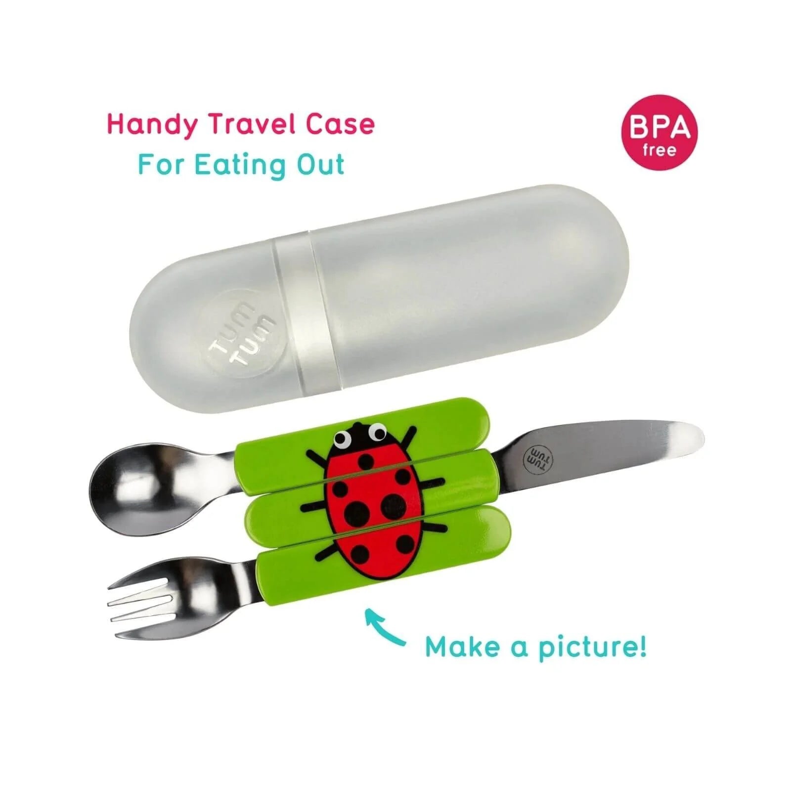 TUM TUM Travel Cutlery Set with Case - Ladybird - ebebek - Black Friday