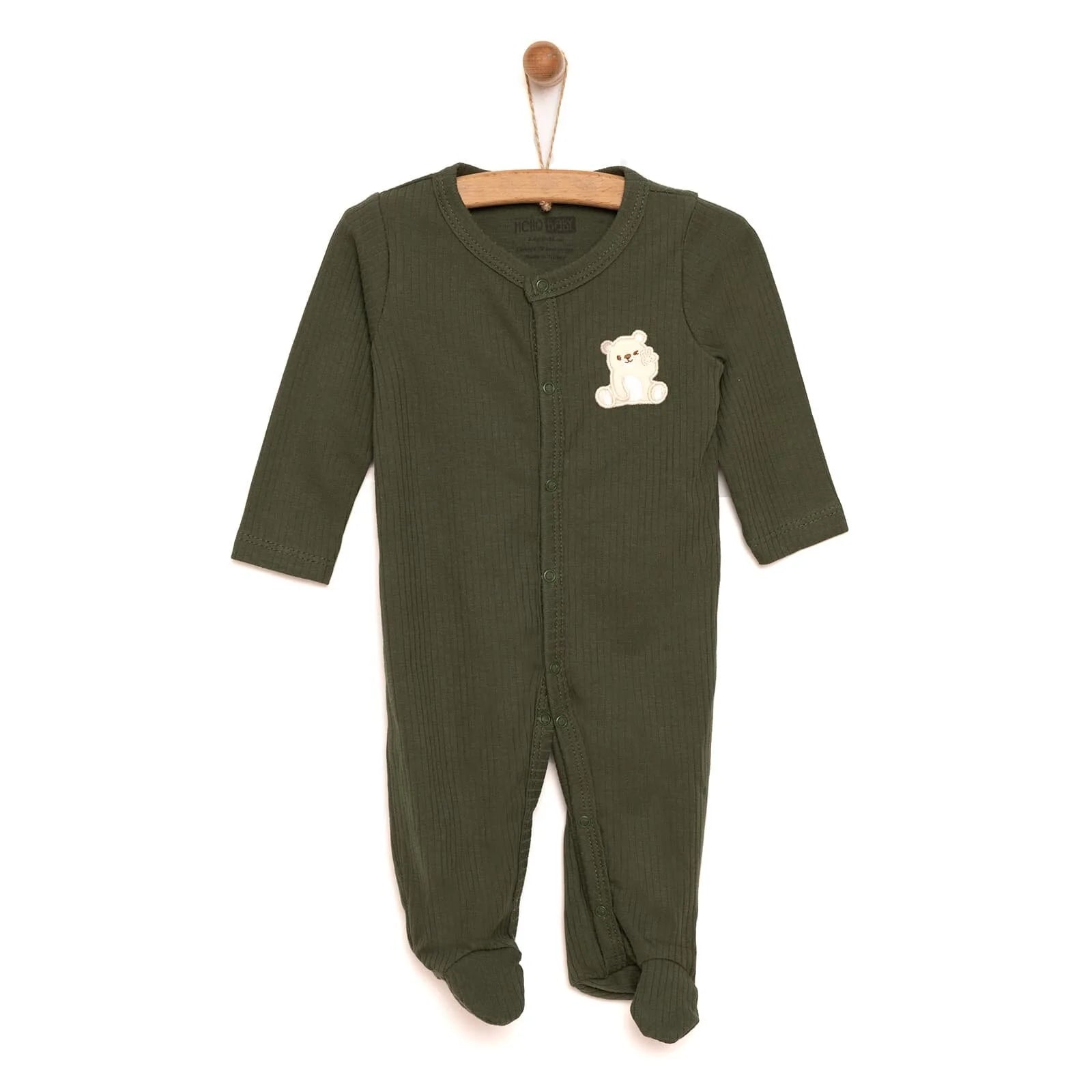 HelloBaby Newborn Boy Footed Jumpsuit - Dark Green - ebebek - Black Friday