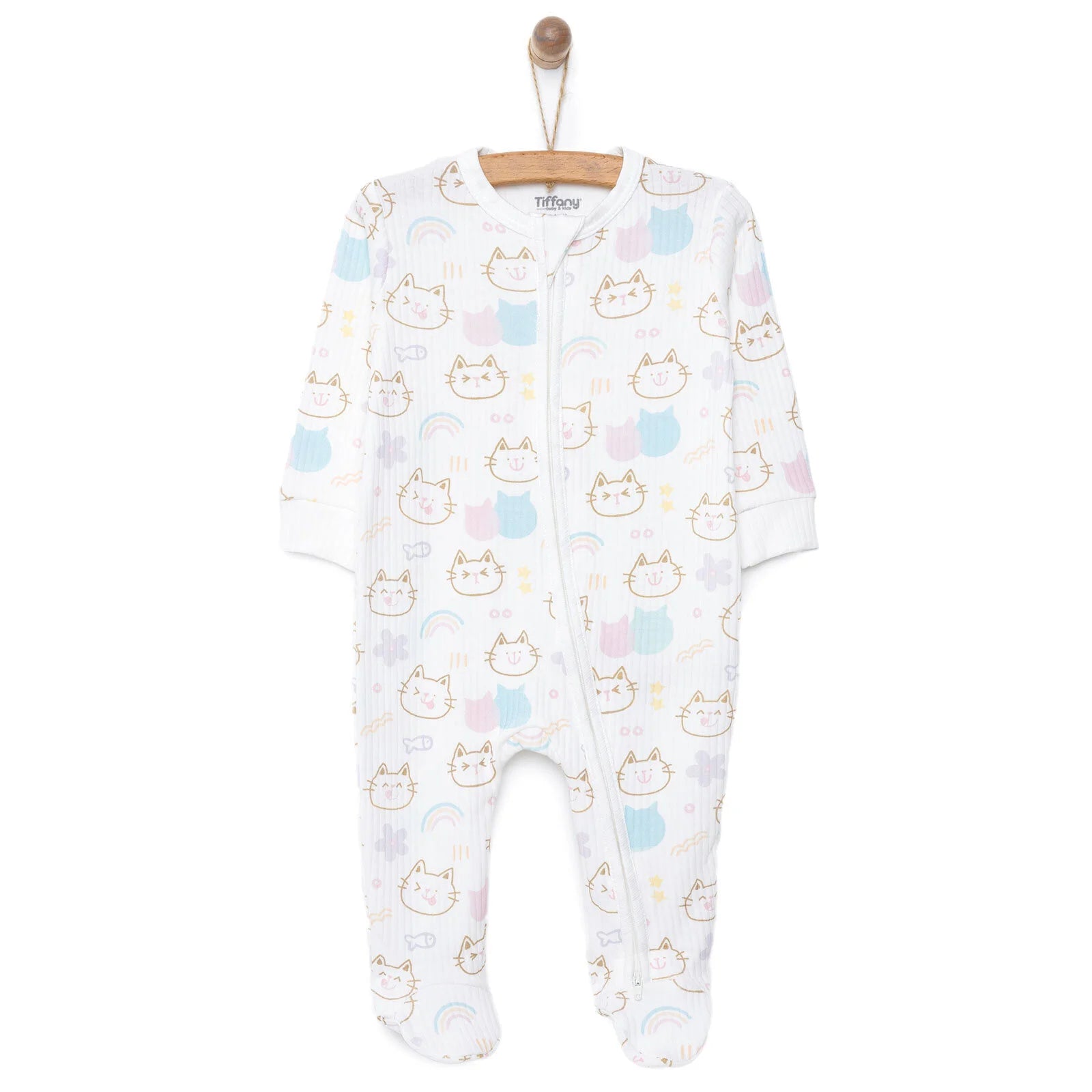 Tiffany Newborn Baby Girl Footed Jumpsuit - Ecru - ebebek - Black Friday