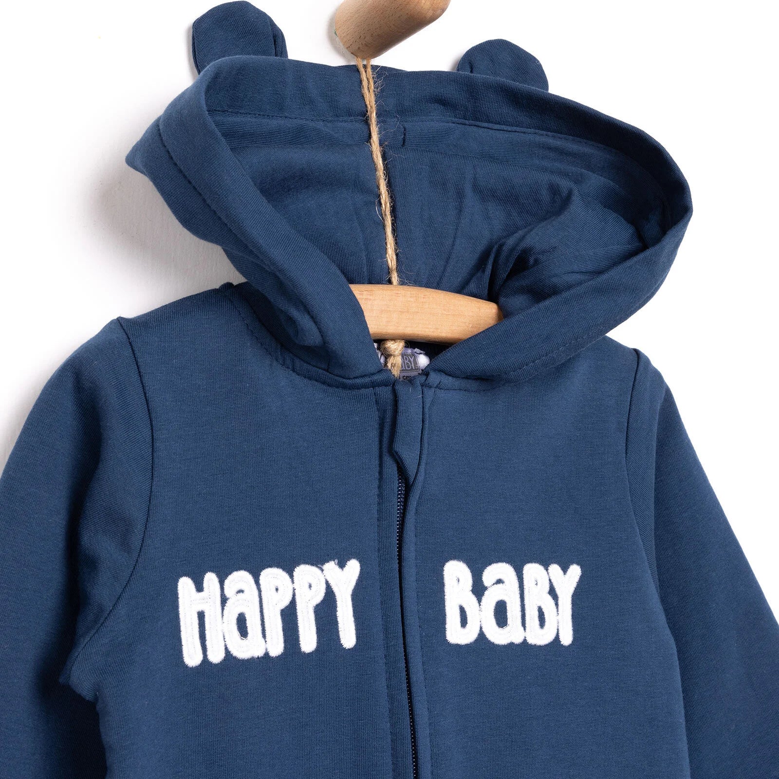 HelloBaby Newborn Hooded Jumpsuit - Navy Blue - ebebek - Black Friday
