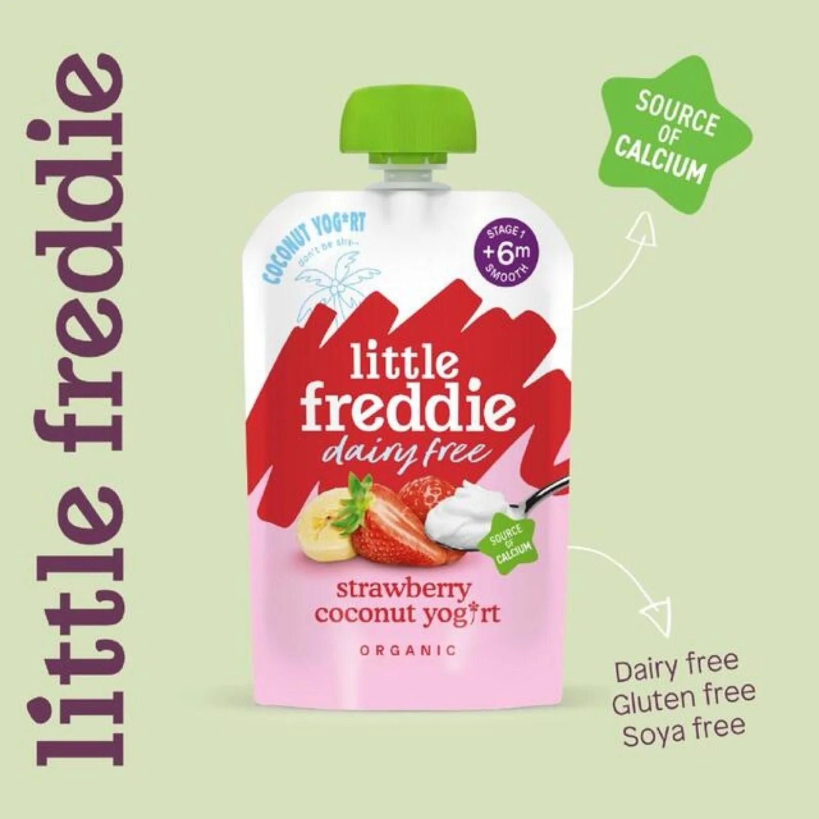 Little Freddie Organic Dairy Free Strawberry Yoghurt Baby Food Pouch 6+ months 90g - ebebek - Black Friday