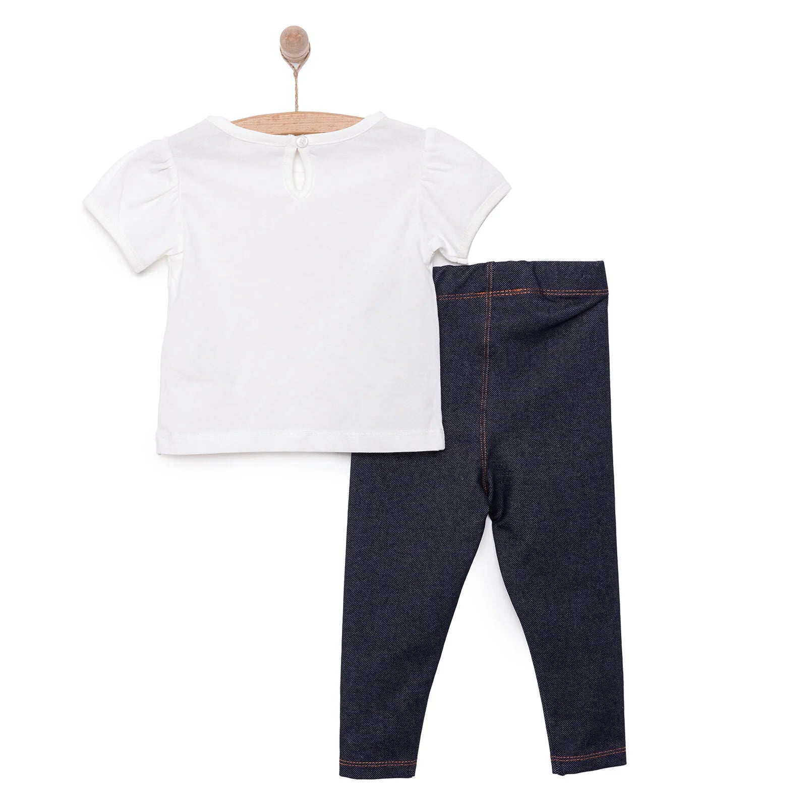 Luess Girl Flower Patterned T-shirt & Leggings - Ecru - ebebek - Black Friday