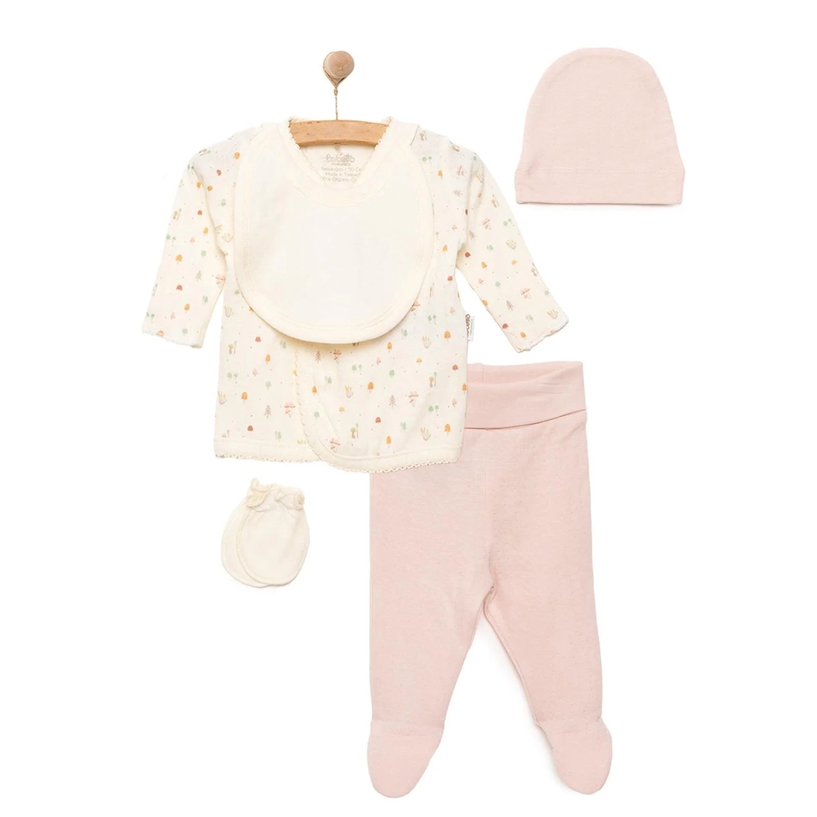 Bebetto Organic My Mushroom Girl 5 Piece Set - Light Rose - ebebek - Black Friday