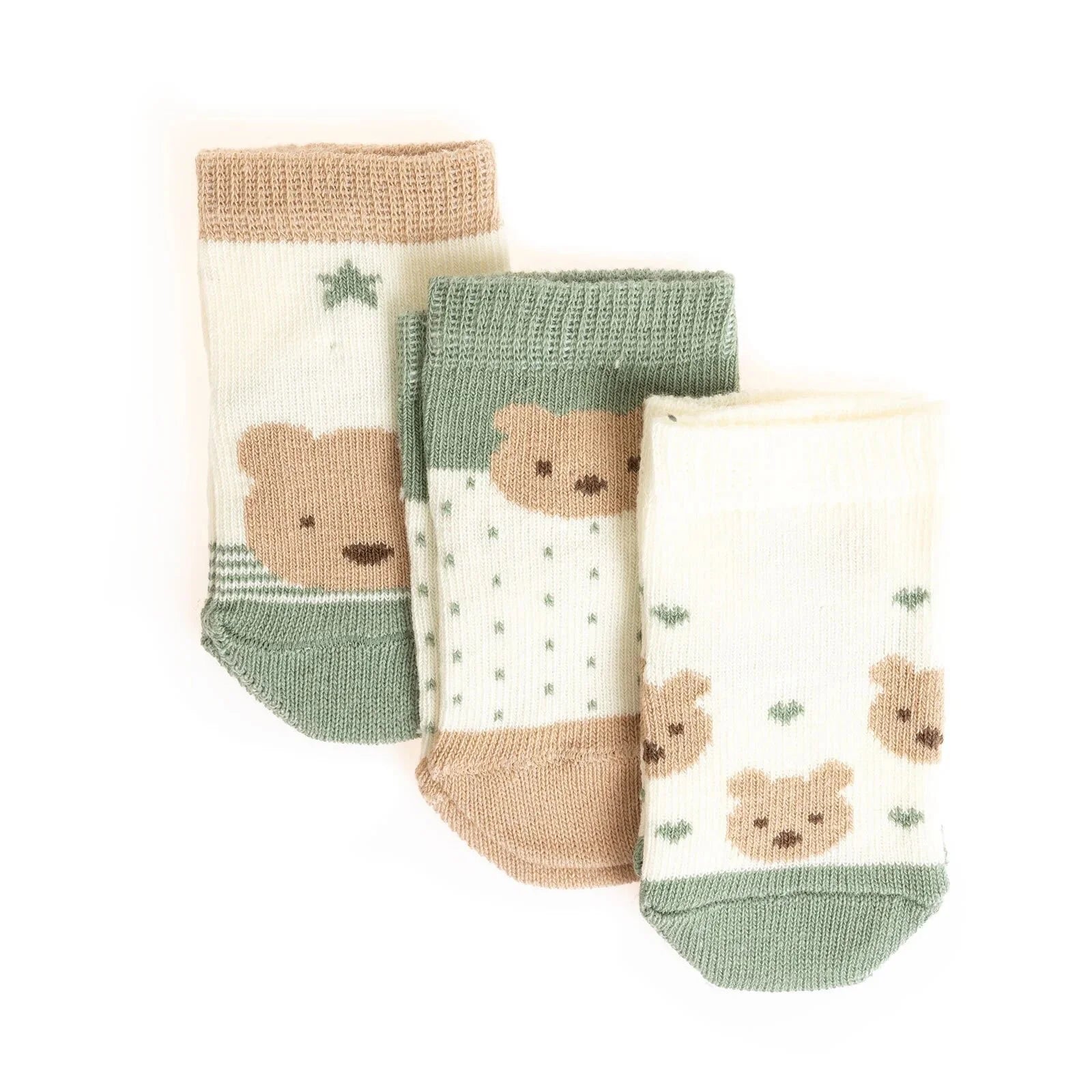 HelloBaby Grip Socks 3 Pcs - Green - ebebek - Black Friday