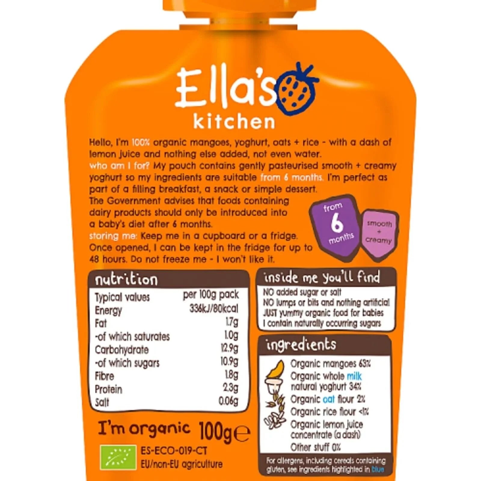 Ella's Kitchen Organic Mango Baby Brekkie Baby Food Breakfast Pouch 6+ months 100g - ebebek - Black Friday