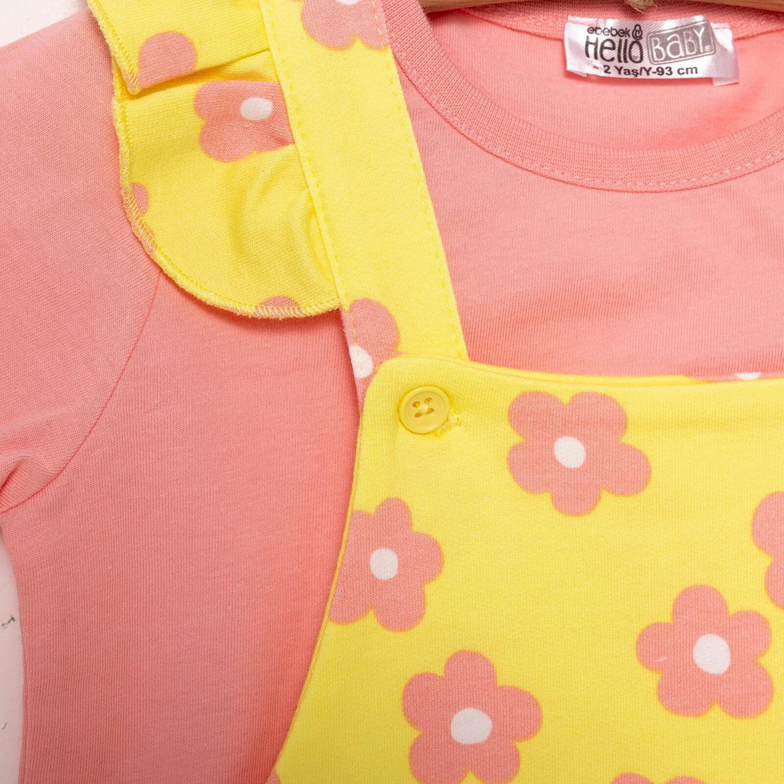 HelloBaby Girl Flowers Patterned Overall - Salmon - ebebek - Black Friday