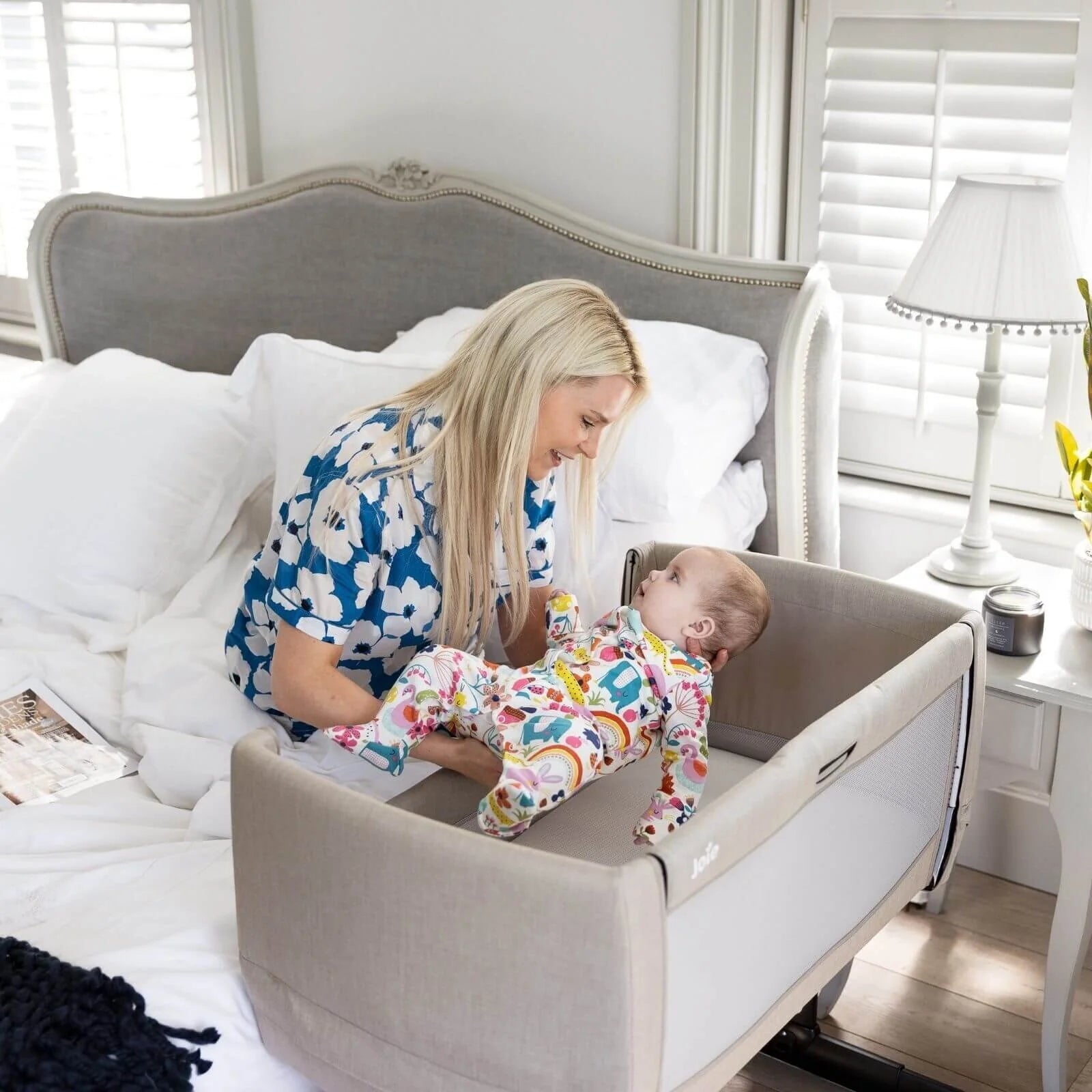 Joie Roomie Go Bedside Crib - Shale - Joie - ebebek