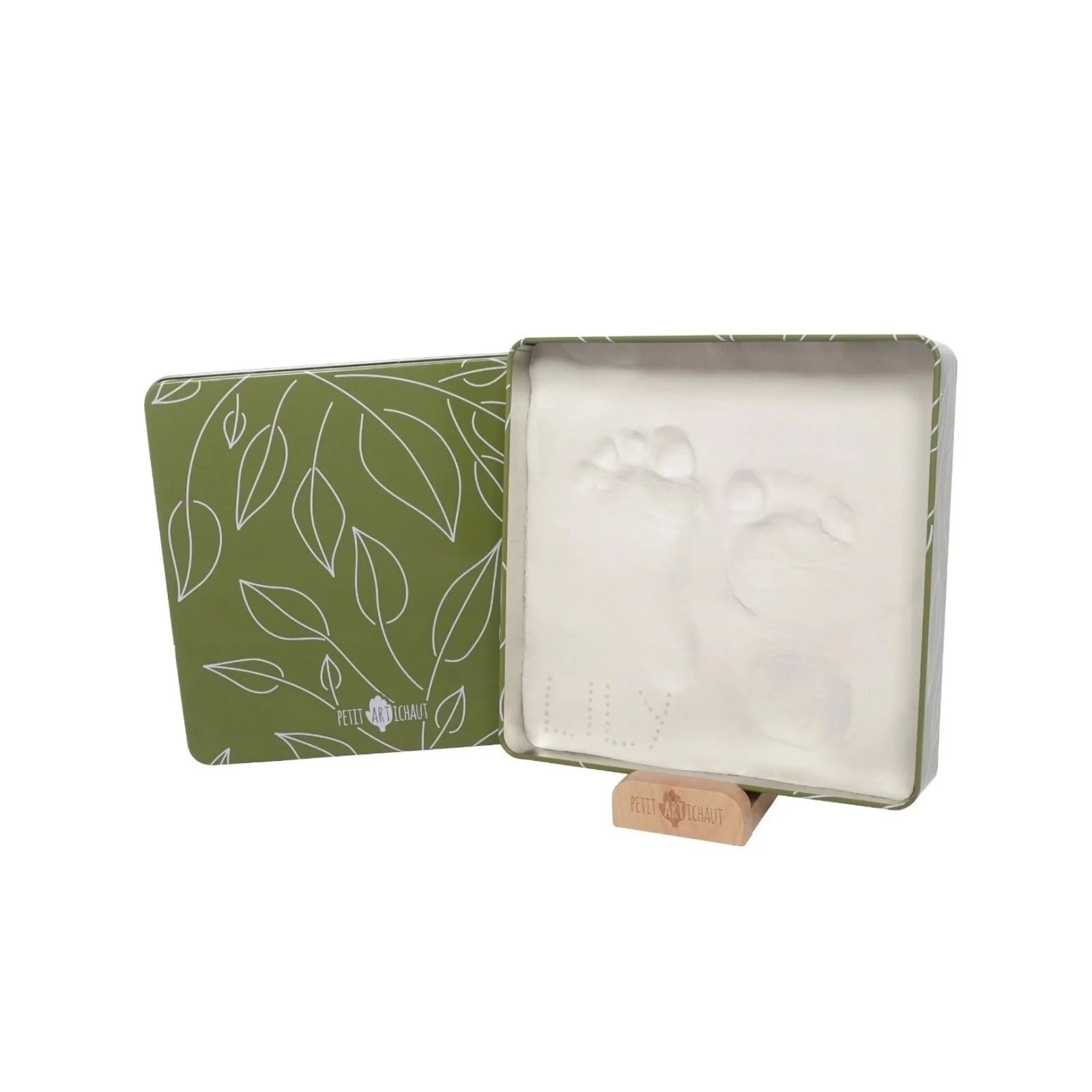 Petit Artichaut Baby Hand & Foot Imprints Square Box - Olive Tree - ebebek - Black Friday