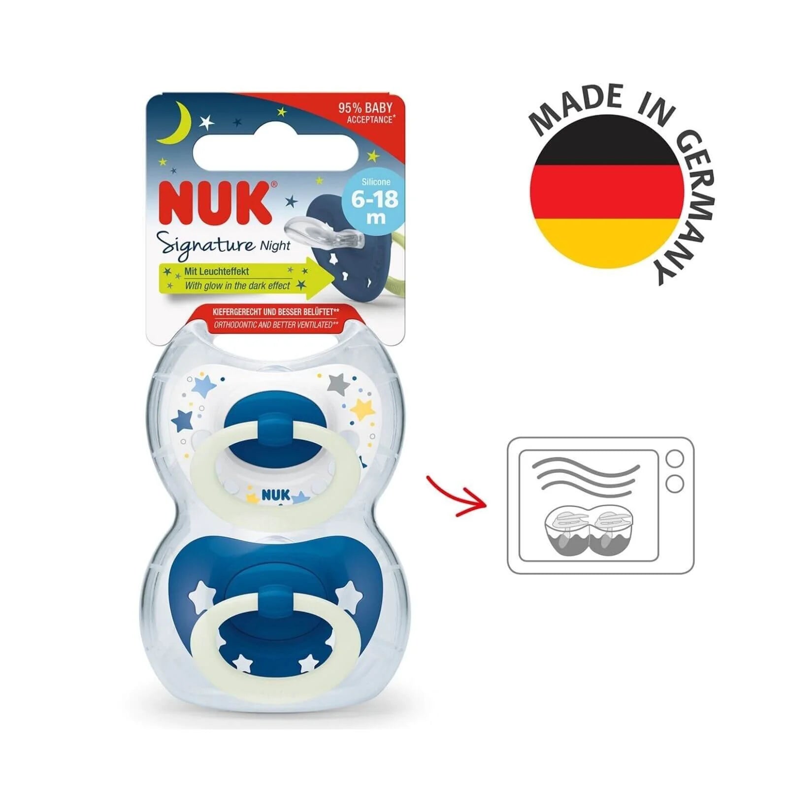 NUK Signature Silicone Soothers 6 - 18 months - Night Blue - ebebek - Black Friday