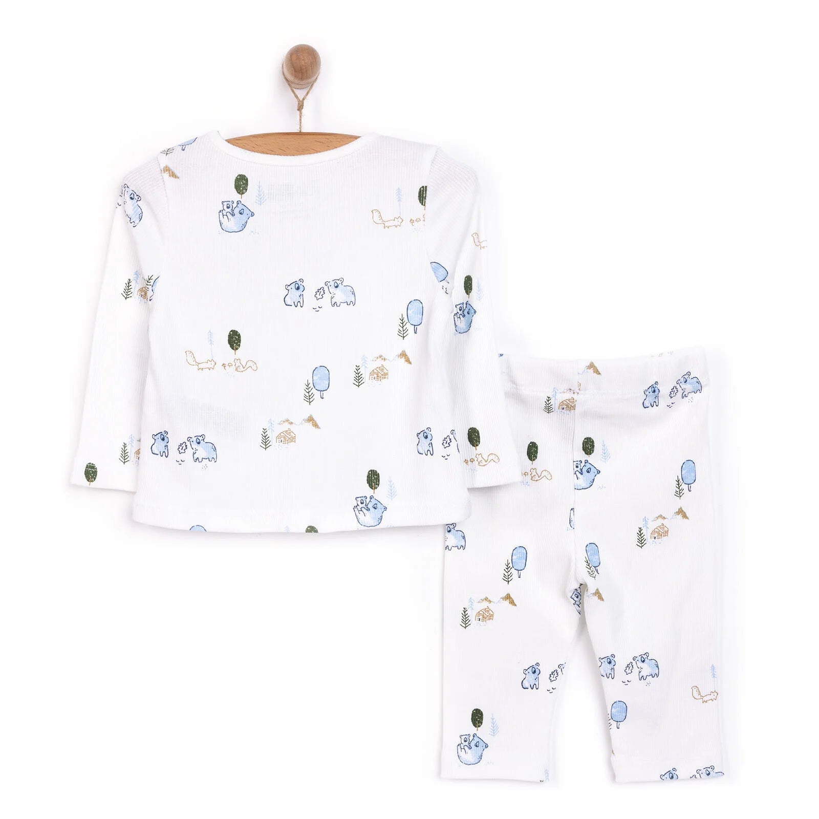 HelloBaby Boy Long Sleeve Pyjamas Set - Ecru - ebebek - Black Friday