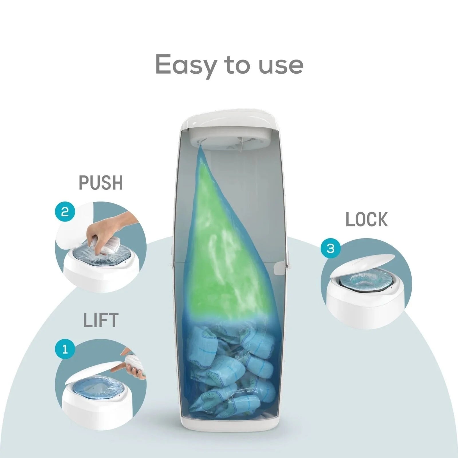 Angelcare Classic XL Nappy Bin with 1 Refill - ebebek - Black Friday