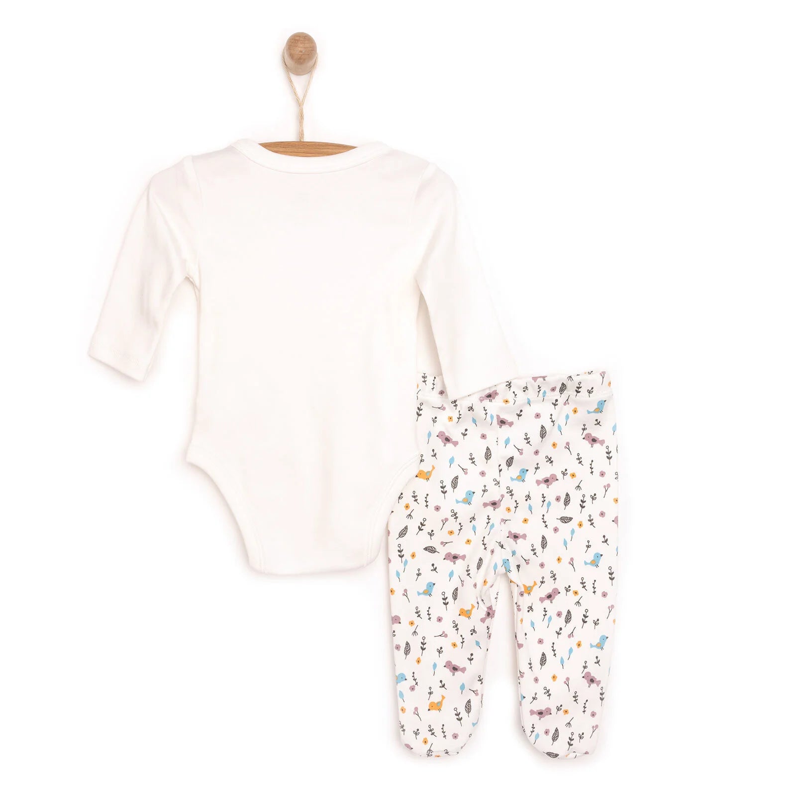 HelloBaby Sleeve Bodysuit - Footed Bottom - Ecru - ebebek - Black Friday