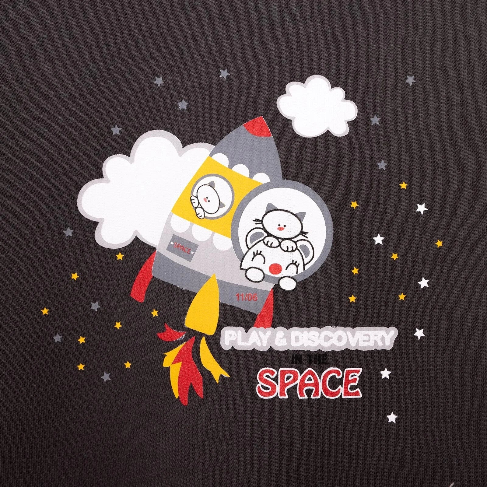 HelloBaby Basic Low Raised Lion Printed Sweatshirt - Dark Grey - ebebek - Black Friday